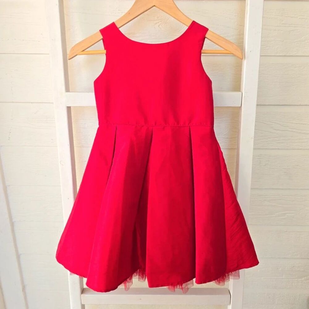 Dunnes Stores Red Holiday Christmas Dress Back Bow Size 7